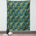 thumbnail image 1 of Leaf Tapestry, Tropical Jungle Palm Tree Banana Leaves Frangipani Heliconia on a Dark Blue Background, Wall Hanging for Bedroom Living Room Dorm Decor, 40W X 60L Inches, Multicolor, by Ambesonne, 1 of 5