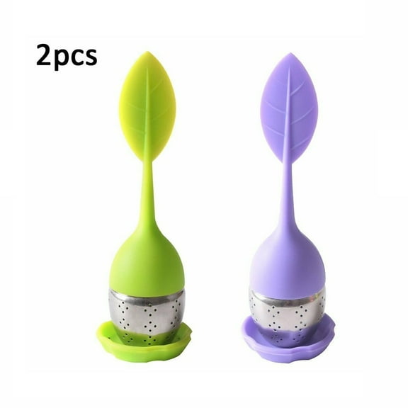 Leaf Tea Infuser for Tea Pot Mug Cup- Loose Tea Strainer Steeper for Fennel Tea Rooibos Tea Herbal Team Green Blue Purple Set 2