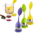 thumbnail image 1 of Leaf Tea Infuser for Tea Pot Mug Cup- Loose Tea Strainer Steeper for Fennel Tea Rooibos Tea Herbal Team Green Yellow Purple Set 3, 1 of 5