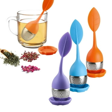 Silicone Leaf Tea Infuser Set - Loose Tea Strainer, Herbal, Rooibos ...