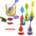 thumbnail image 1 of Leaf Tea Infuser for Tea Pot Mug Cup- Loose Tea Strainer Steeper for Fennel Tea Rooibos Tea Herbal Team Purple Red Blue Green Yellow Set 5, 1 of 5