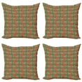 thumbnail image 1 of Ambesonne Leaf Throw Pillow Cover 4 Pack, Oriental Nature Flourish, 18", Multicolor, 1 of 2