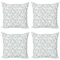 thumbnail image 1 of Ambesonne Leaf Throw Pillow Cover 4 Pack, Minimalist Eco Pattern, 20", Grey White, 1 of 5