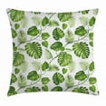 thumbnail image 1 of Leaf Throw Pillow Cushion Cover, Brazilian Rainforest Foliage Nature Ivy Swirls Palm Banana Trees Leaves Art Print, Decorative Square Accent Pillow Case, 18 X 18 Inches, Light Green, by Ambesonne, 1 of 2