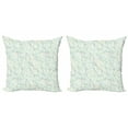 thumbnail image 1 of Ambesonne Nature Throw Pillow Cover 2 Pack, Modern Leaf Patterns, 20", Pale Green Navy Blue, 1 of 2