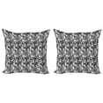 thumbnail image 1 of Ambesonne Leaf Throw Pillow Cover 2 Pack, Vintage Lace Style Gothic, 20", Black White, 1 of 2