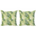 thumbnail image 1 of Ambesonne Spring Throw Pillow Cover 2 Pack, Tropic Exotic Palm Trees, 18", Green Ecru, 1 of 2