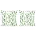 thumbnail image 1 of Ambesonne Leaf Throw Pillow Cover 2 Pack, Watercolor Swirls Branches, 24", Green White, 1 of 5