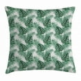 thumbnail image 1 of Leaf Throw Pillow Cushion Cover, Palm Mango Banana Tree Leaves in Tropical Wild Safari Island Jungle Image Artwork, Decorative Square Accent Pillow Case, 18 X 18 Inches, Forest Green, by Ambesonne, 1 of 2
