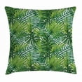 thumbnail image 1 of Leaf Throw Pillow Cushion Cover, Tropical Exotic Banana Forest Palm Tree Leaves Watercolor Design Image, Decorative Square Accent Pillow Case, 24 X 24 Inches, Light Green and Dark Green, by Ambesonne, 1 of 2