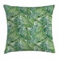 thumbnail image 1 of Leaf Throw Pillow Cushion Cover, Watercolor Print Botanical Wild Palm Trees Leaves Ombre Design Image, Decorative Square Accent Pillow Case, 18 X 18 Inches, Dark Green and Forest Green, by Ambesonne, 1 of 2