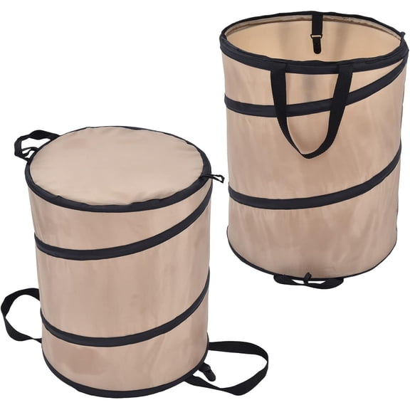Leaf Trash Can, Portable Trash Can, Reinforced Steel Spring Oxford Cloth Collapsible Pop Up Garbage Container For Camping and Yard