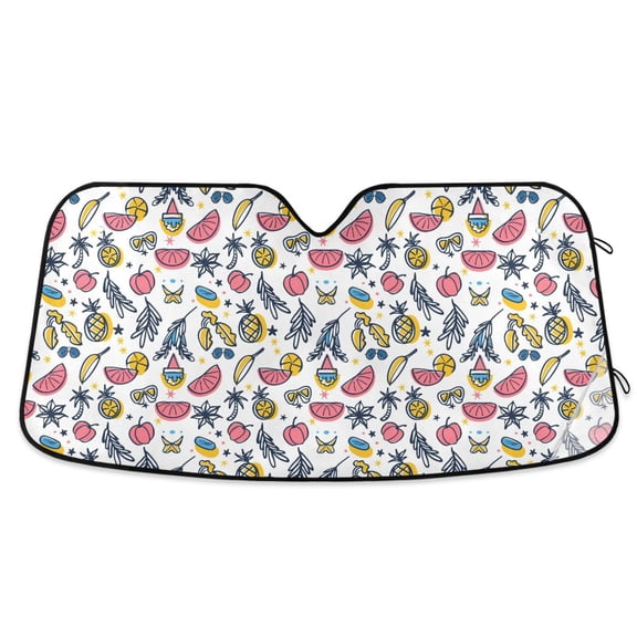 Leaf Tree Sunglasses Fruits Car Windshield Sun Shade Foldable Car Front Window Visor Heat and UV Protection 53x23.5