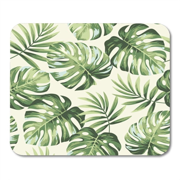 Leaf Tropical Seamless Pattern with Exotic Palm Leaves Vector Illustration Mousepad Mouse Pad Mouse Mat 9x10 inch