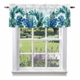 thumbnail image 1 of Leaf Valance Curtain Watercolor Summer Tropical Blue Green Leaves Window Valances Rod Pocket Short Curtains Window Treatments for Kitchen Bedroom Bathroom Laundry 60" x 18", 1 of 9