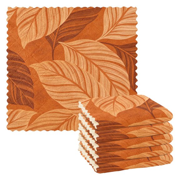 Leaf Veins Kitchen Cloth Dish Towels for Drying Washing Absorbent Dish Rags Reusable soft kitchen dishcloth set 6 Pack