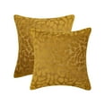 thumbnail image 1 of Leaf Velvet Pillow Cover, 18x18 Decorative Couch Throw Pillow Case 2 Pack, Gold, 1 of 8