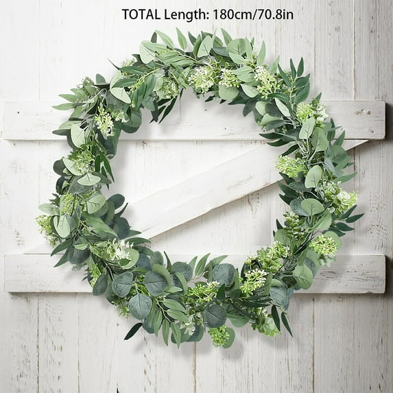 Leaf Vine Garland with Floral Accents Flexible Home Decor Piece for Wedding Staircase Door Tabletop Celebration Arrangement