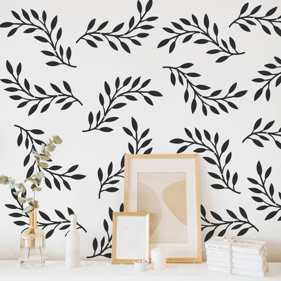 Leaf Wall Stencils 2 Pcs 14inch Vine Olive Branch Painting Art