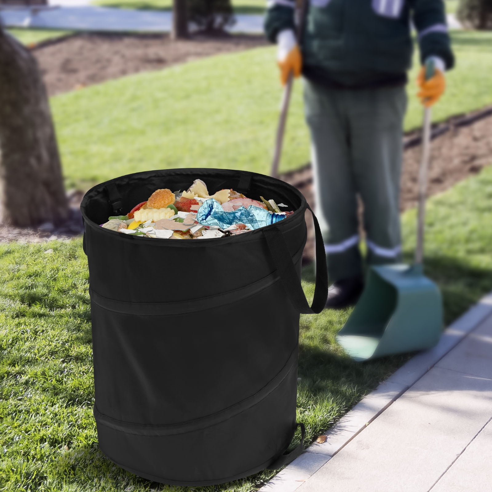 Leaf Waste Bag 10 Gallon Collapsible Garden Bag Large Capacity Pop Up