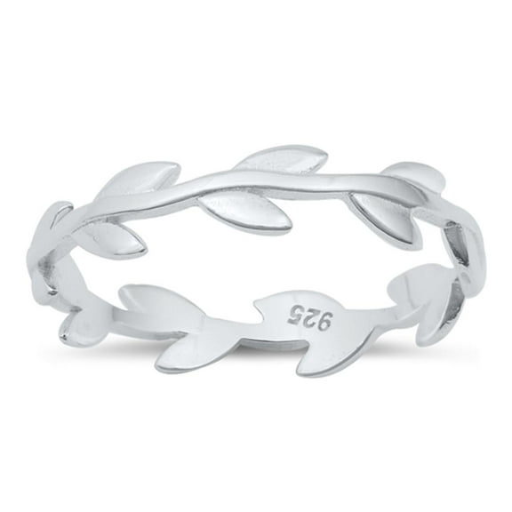 Leaf Wreath Vine Nature Ring .925 Sterling Silver Band Jewelry Female Male Unisex Size 7