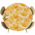 thumbnail image 1 of Leaf Yellow Round Tablecloth 36-44 Inch Round Fitted Table Cloth with Elastic Edge, Spring Watercolor Vintage Maple Leaf Beige Waterproof Table Cover Protector for Outdoor Picnic Party Dining, 1 of 6