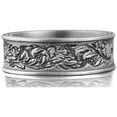 thumbnail image 1 of Leaf and Flower Engraved Ring For Men, Floral Mens Wedding Band Ring in Silver, Nature Promise Ring For Him, Botanical Ring For Boyfriend, 1 of 5