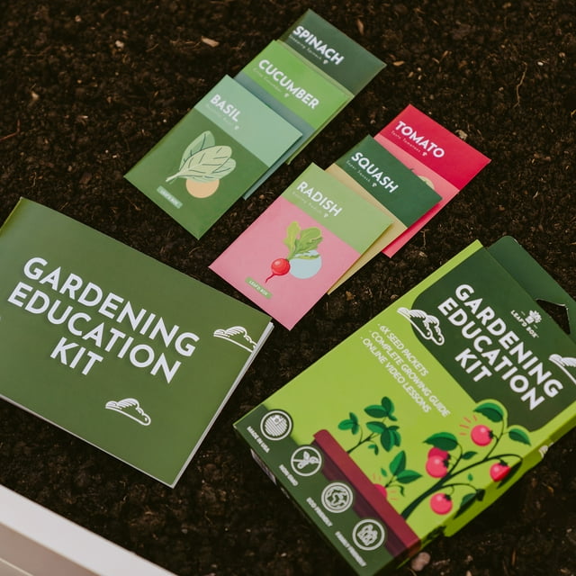 Leaf'd Box Gardening Education Kit with Basil, Cucumber, Radish