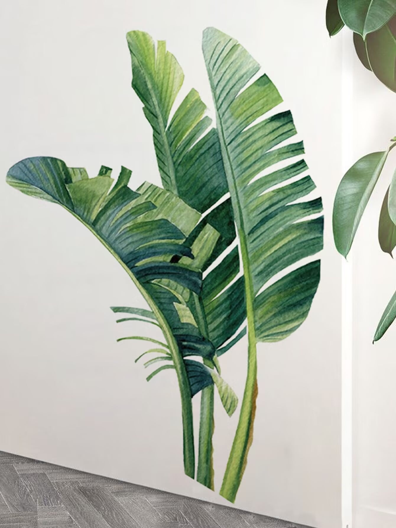 Leaf plants Wall Decals, Tree Wall Stickers Large Tree Wall Decals Peel and Stick Green Trees Wall Decals Christmas Tree Wall Stickers Forest Tree Wall Stickers for Nursery Bedroom Kids Room Decor