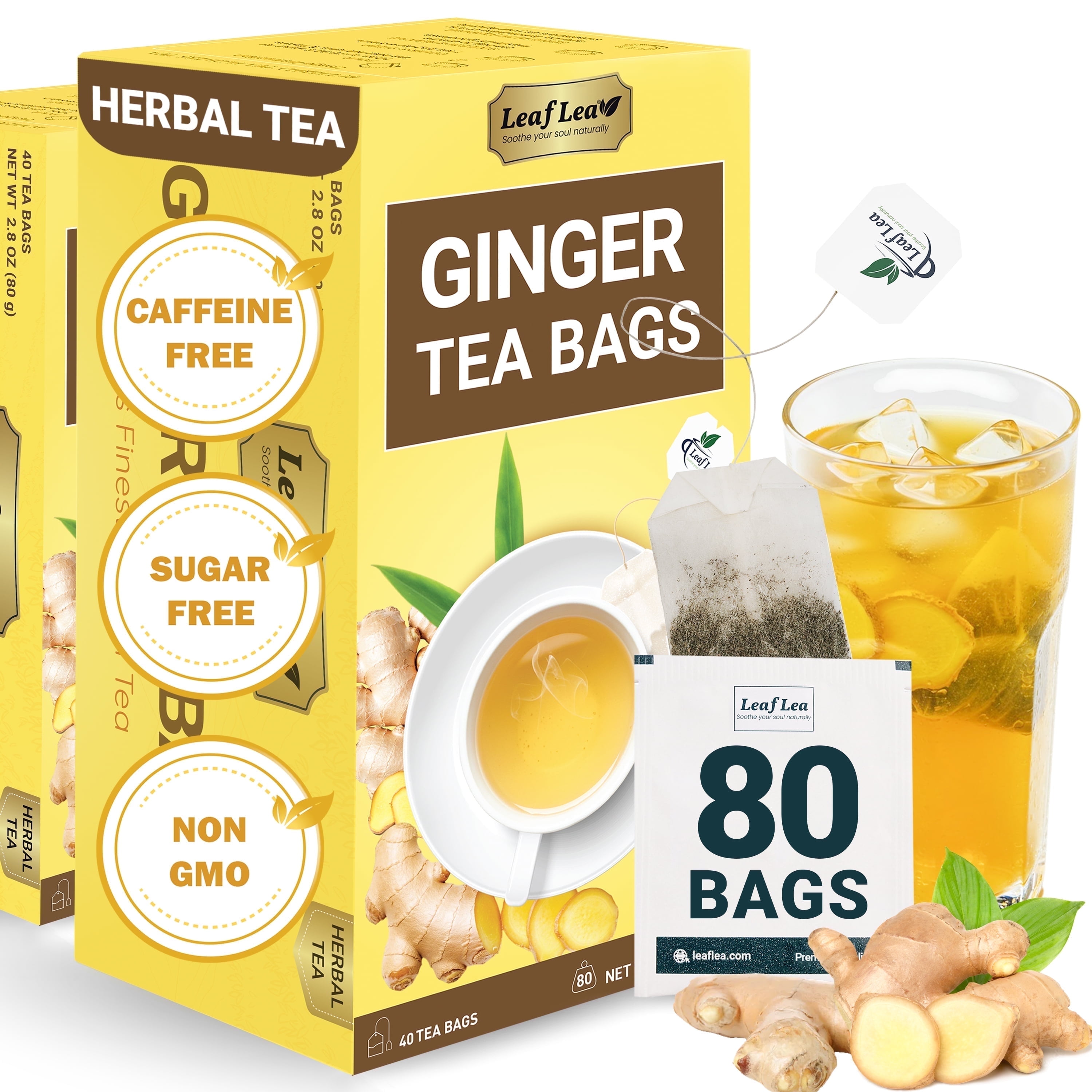 Ginger Root Tea Bags Lemon & Ginger Infusion Pyramid Tea Bags
