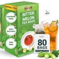thumbnail image 1 of LeafLea 80 Bitter Melon Tea Bags, Premium Dried Momordica Charantia Herbal Tea, Supports Wellness and Digestion, Caffeine-Free, Sugar-Free, 1 of 16