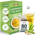 thumbnail image 1 of LeafLea 80 Premium Lemongrass Tea Bags, Natural Herbal Lemongrass Tea Leaves, Light & Soothing Taste, Caffeine-Free, Sugar-Free, 1 of 18