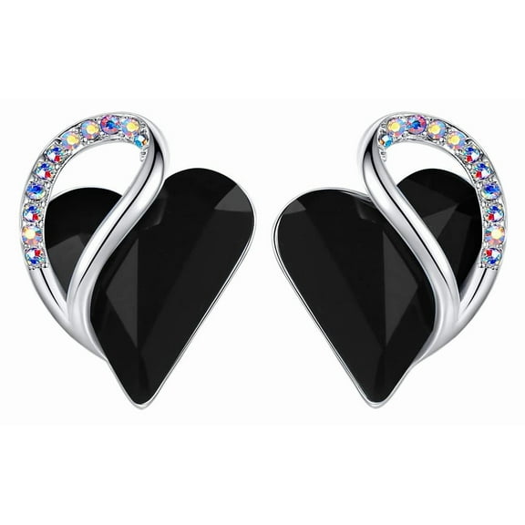 Leafael Black Heart Earrings for Women, Mothers Day Jewelry Gift, Healing Stone for Protection