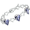 thumbnail image 1 of Leafael Infinity Love Heart Link Bracelets, February Birthstone Crystal Bracelet for Women, Silver Tone Jewelry Gifts for Her, Tanzanite Purple, 7-inch Chain and 2-inch Extender, 1 of 6