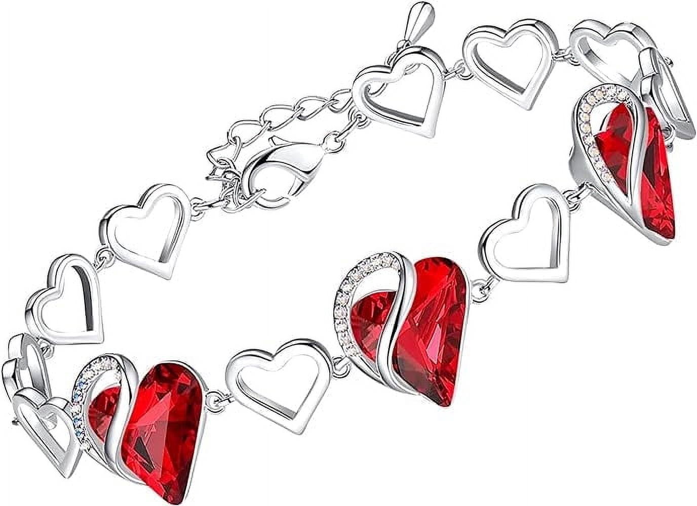 Leafael Infinity Love Heart Link Bracelets, Hypoallergenic Birthstone ...
