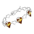 thumbnail image 1 of Leafael Infinity Love Heart Link Bracelets, November Birthstone Crystal Bracelet for Women, Silver Tone Jewelry Gifts for Her, Amber Brown, 7-inch Chain and 2-inch Extender, 1 of 6