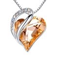 thumbnail image 1 of Leafael Necklaces for Women, Infinity Love Heart Pendant with Calcite Orange Healing Stone Crystal for Creativity, Jewelry Gifts for Wife, Silver Plated 18 + 2 inch Chain, Necklaces for Mom Girls Her, 1 of 6