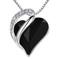 thumbnail image 1 of Leafael Necklaces for Women, Infinity Love Heart Pendant with Jet Black Healing Stone for Protection, Jewelry Gifts for Wife, Silver Plated 18 + 2 inch Chain, Graduation Birthday Gift for Mom Girls, 1 of 6
