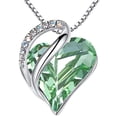 thumbnail image 1 of Leafael Necklaces for Women, Infinity Love Heart Pendant with Light Chrysolite Green Birthstone Crystal for August, Jewelry Gifts for Wife, Silver Plated 18 + 2 inch Chain, Birthday Gift for Mom Girls, 1 of 6