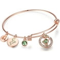 thumbnail image 1 of Leafael Superstar Leo Zodiac Expandable Bangle Bracelet Made with Premium Crystals Horoscope Constellation July August Birthstone Peridot Green Jewelry, Rose Gold Plated, 7", 1 of 6