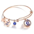 thumbnail image 1 of Leafael Superstar Virgo Zodiac Expandable Bangle Bracelet Made with Premium Crystals Horoscope Constellation August September Birthstone Sapphire Blue Jewelry, Rose Gold Plated, 7", 1 of 6