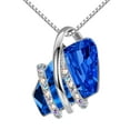 thumbnail image 1 of Leafael Wish Stone Pendant Necklace with Sapphire Blue Birthstone Crystal for September, 18K Rose Gold Plated, 18" + 2" Chain, 1 of 6