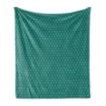 thumbnail image 1 of Leafage Soft Flannel Fleece Throw Blanket, Forest Botany Leaves Pattern in Symmetric Geometric Nature Plants, Cozy Plush for Indoor and Outdoor Use, 50" x 60", Sea Green Dark Blue Grey, by Ambesonne, 1 of 5