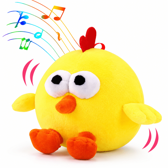 Leafnora Interactive Dog, Crazy Jumping Chicken Dog with Recording and Music Modes, Rechargeable Moving Squeaky Dog for Small/Medium/Large Dogs to Keep Them Busy