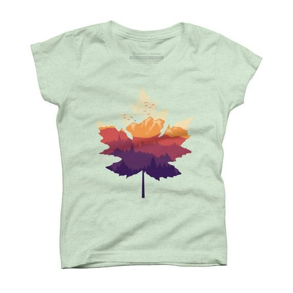 Leafscape Girls Mint Green Graphic Tee - Design By Humans XL