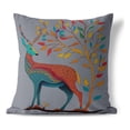thumbnail image 1 of Leafy Antlers Throw Pillow in Gray 18x18, 1 of 4