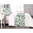thumbnail image 1 of Leafy Design Bed Runner Set, Simple Design Exotic Vibes Modern Leaves Greenery Pattern Neutral, Decorative Bedding Scarf & 2 Pillow Shams for Hotels Homes, King, Forest Green Pale Green, by Ambesonne, 1 of 3