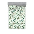 thumbnail image 1 of Leafy Design Fitted Sheet & Pillow Sham Set, Simple Design Exotic Vibes Modern Leaves Greenery Pattern Neutral, Decorative Printed 3 Piece Bedding Decor, Calking, Forest Green Pale Green, by Ambesonne, 1 of 1