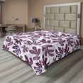 thumbnail image 1 of Ambesonne Leafy Design Flat Bedding Sheet Soft Top Sheet, Simple Dreamy Leaves, California King, Eggplant Pale Blue Ivory, 1 of 1
