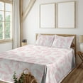 thumbnail image 1 of Ambesonne Leafy Design Fitted & Flat Sheet with Sham 3 Pcs Set, Fantasy Dreamy Leaves, Twin, Pale Pink Blush White, 1 of 1